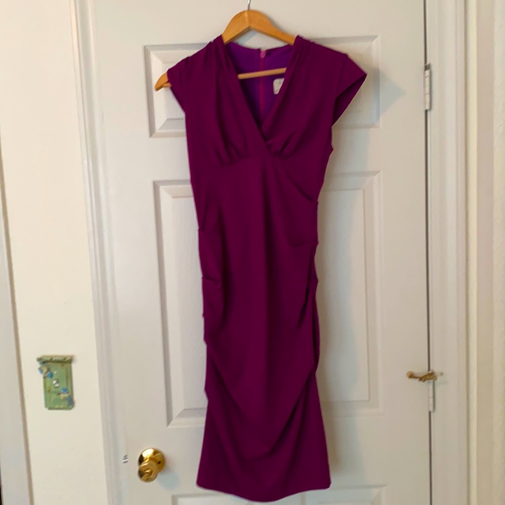 Beautiful Nicole Miller purple body conscious dress.